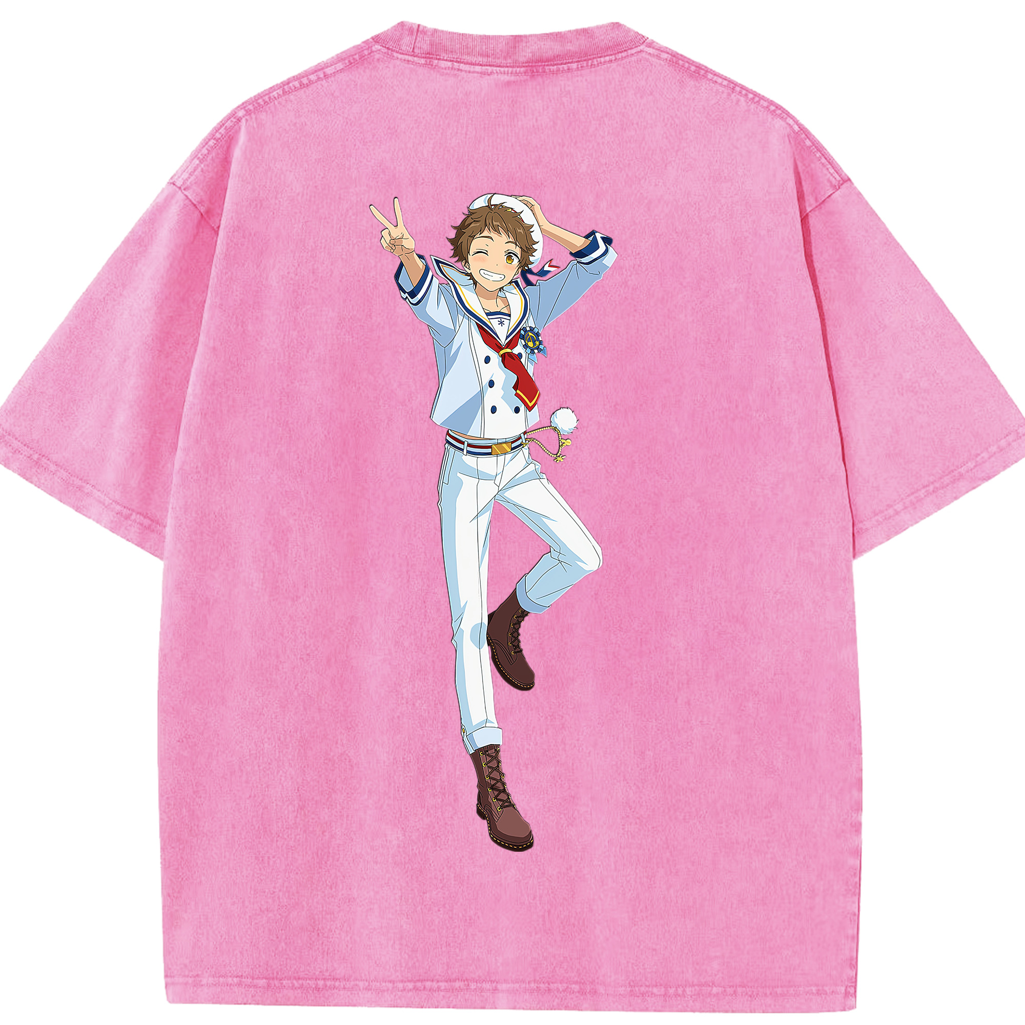 （画像用） あんさんぶるスターズ! Ensemble Stars 綿100% ヴィンテージ風 半袖Tシャツ（背面プリント）